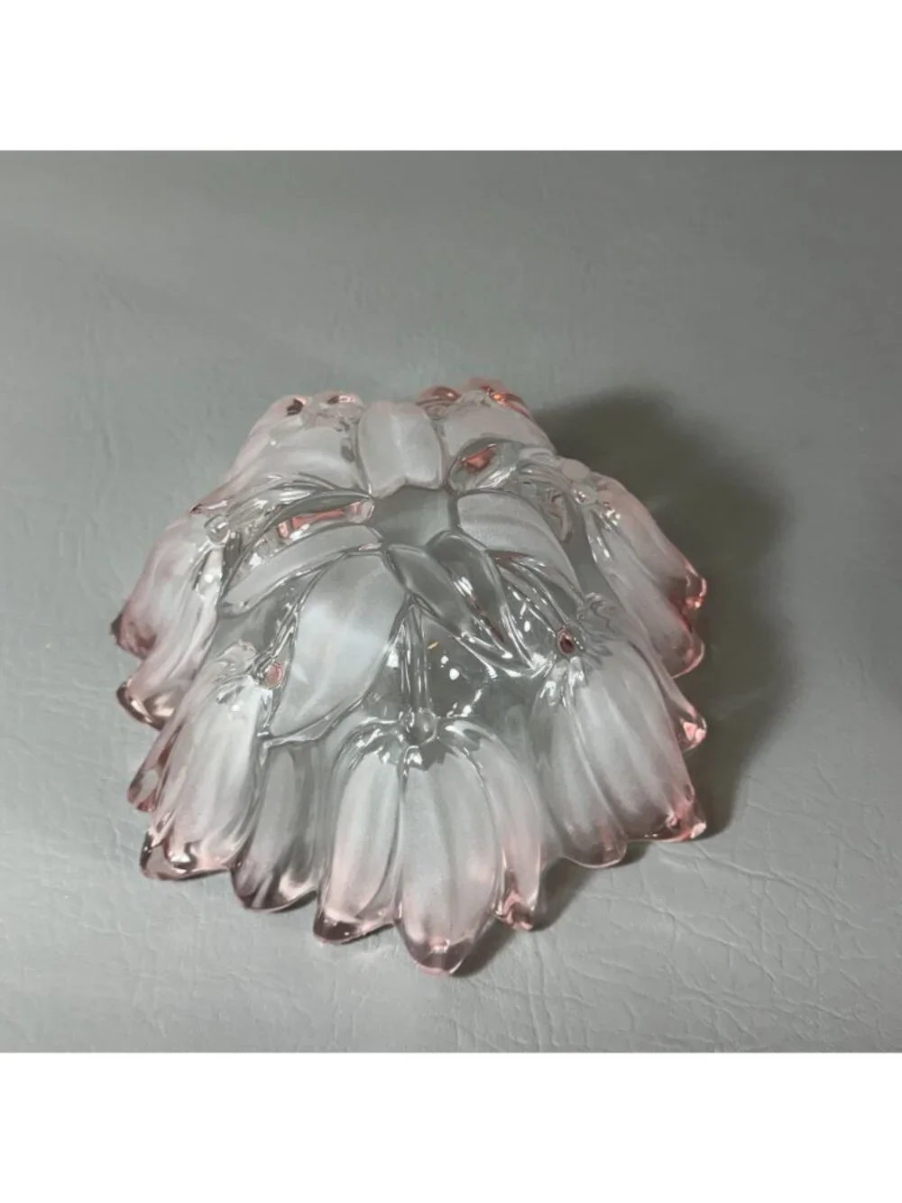 Vintage Arcoroc France Pink Tulip Glass Bowl 7.5